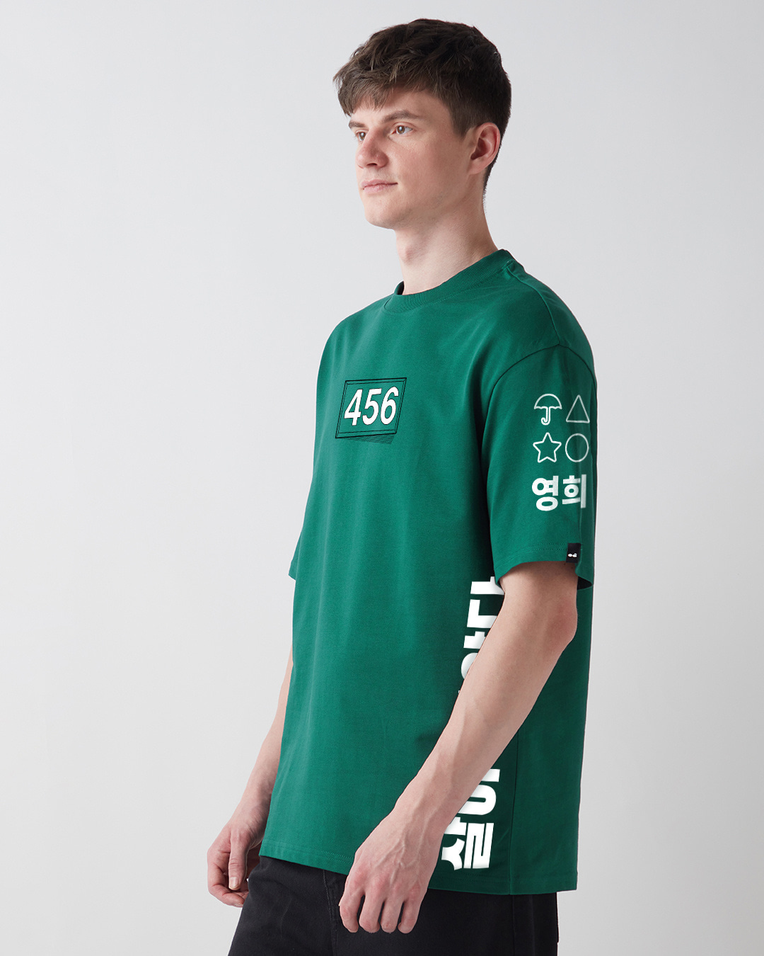 Shop Men's Green Contestants Graphic Printed Oversized T-shirt-Back