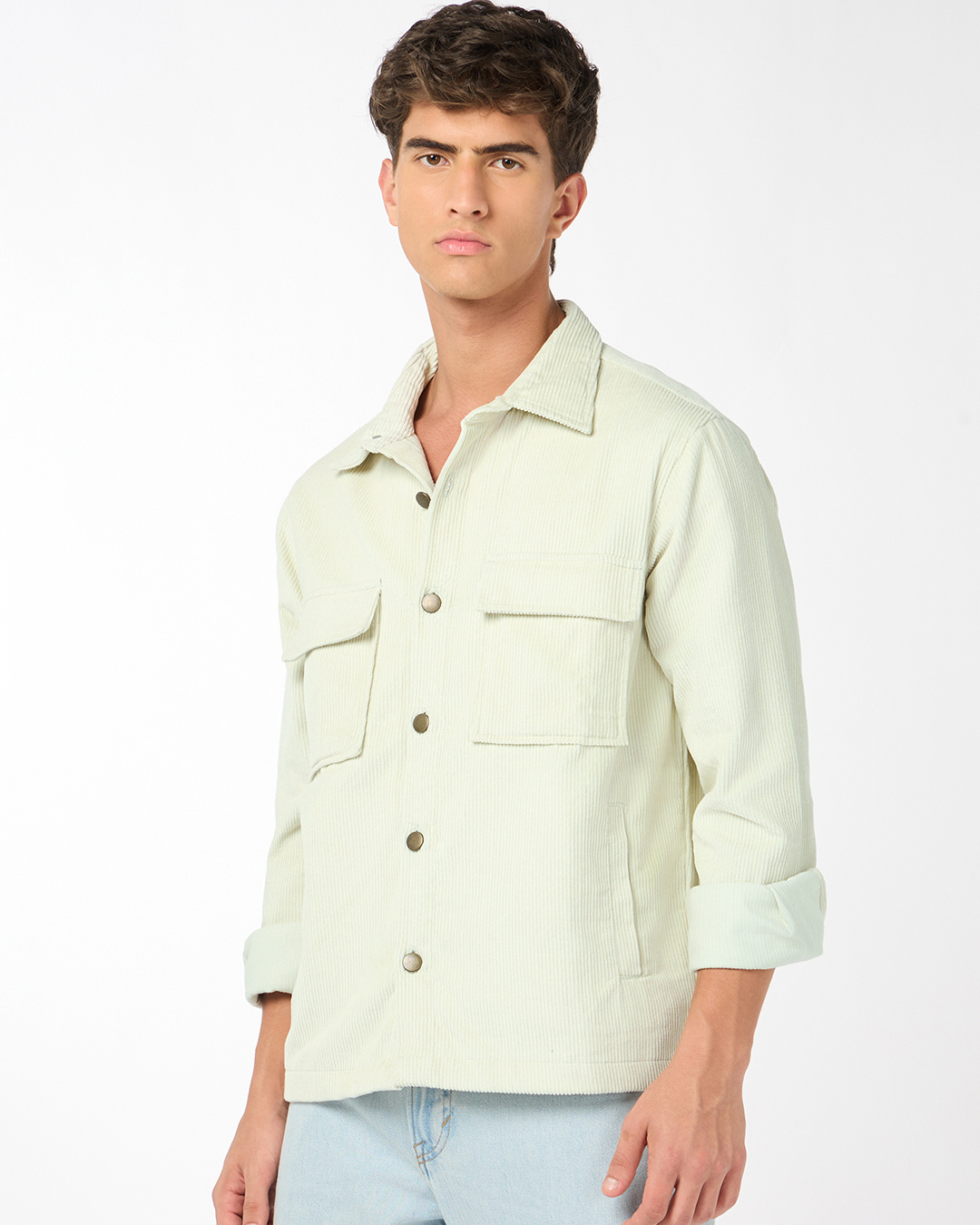 Shop Men's Green Corduroy Jacket-Back
