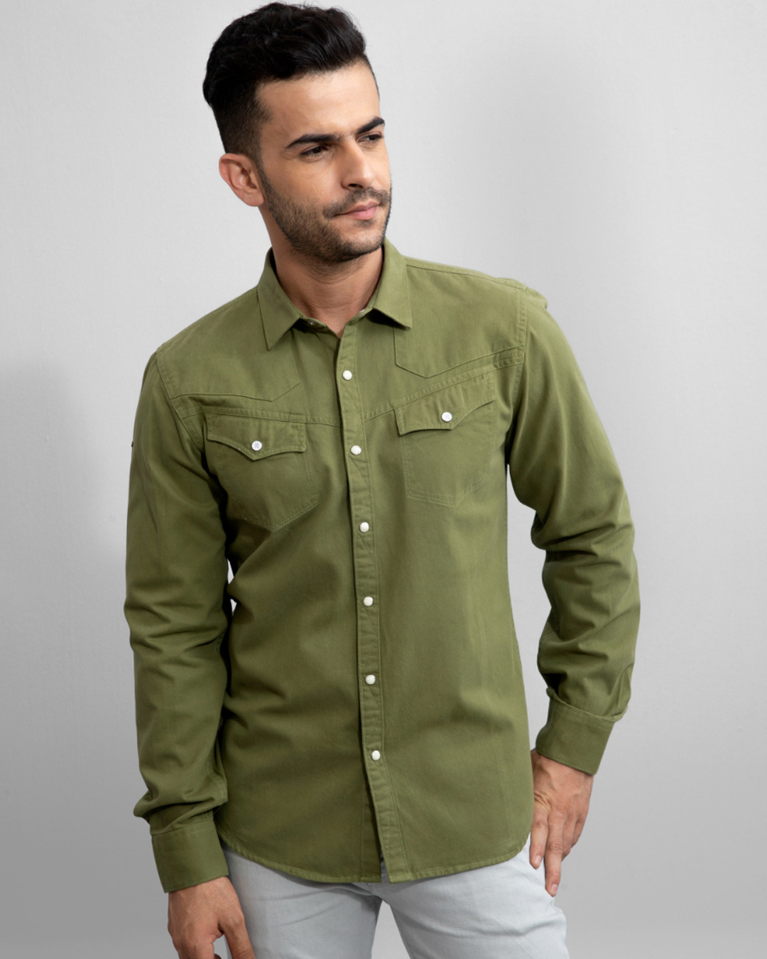 Buy Men's Green Cotton Casual Shirt for Men Green Online at Bewakoof