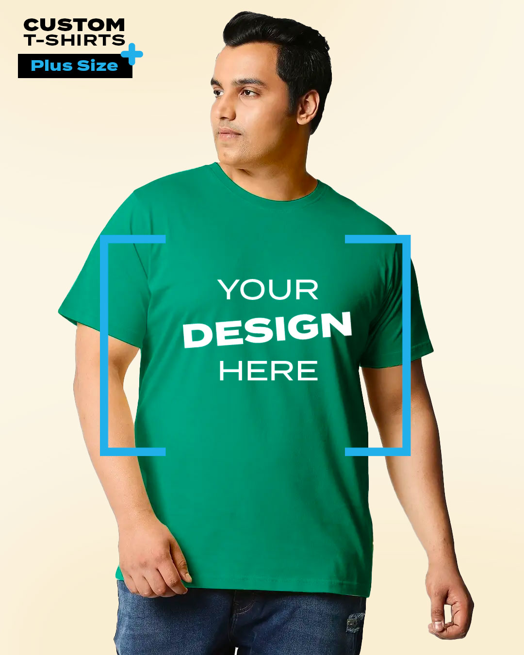 Buy Men's Green Customizable Plus Size T-shirt Online at Bewakoof