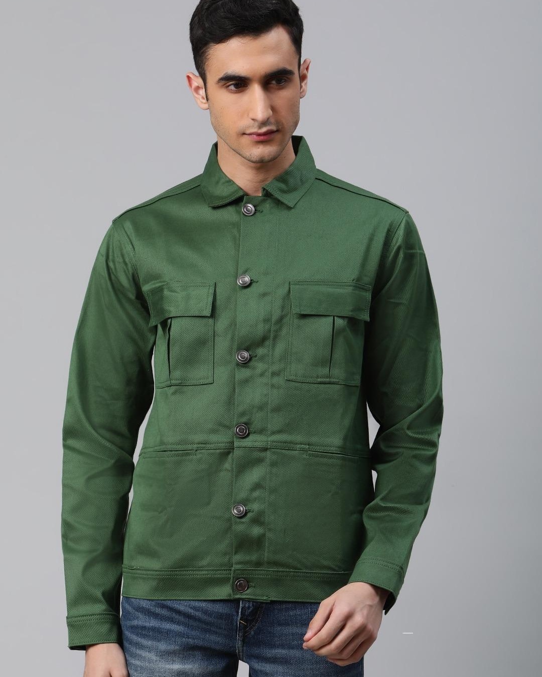 Buy Men's Green Denim Jacket Online at Bewakoof