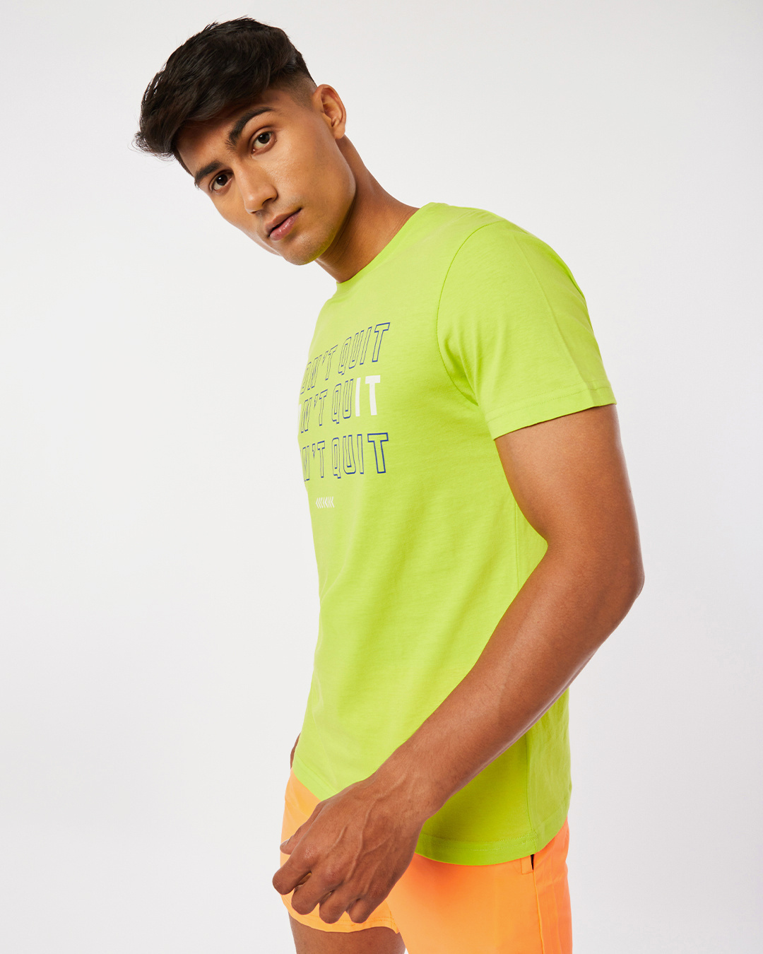 Shop Men's Green Don't Quit Typography T-shirt-Back