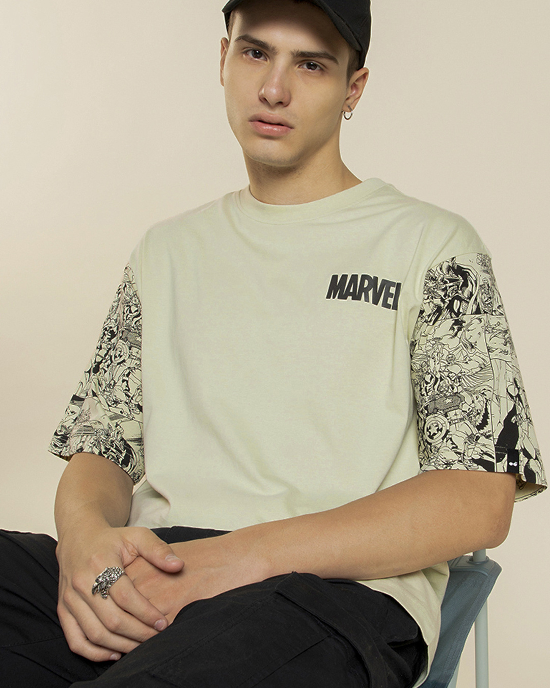 Men's Cartoon Graphic Green T-Shirt