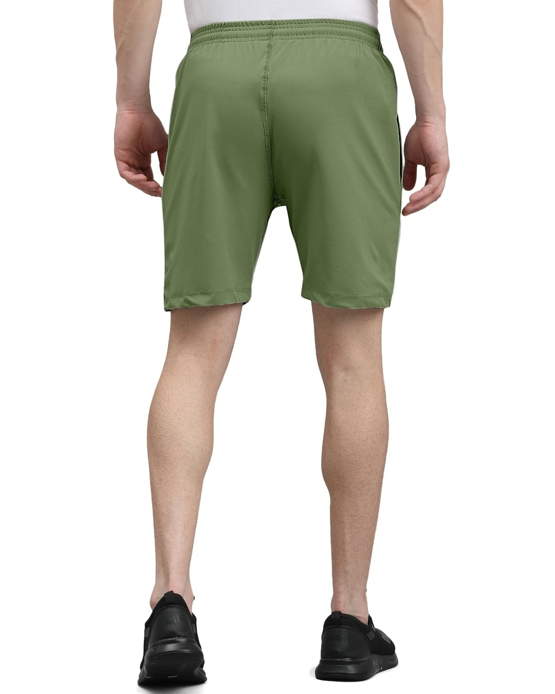 Shop Men's Green Graphic Printed Shorts-Back