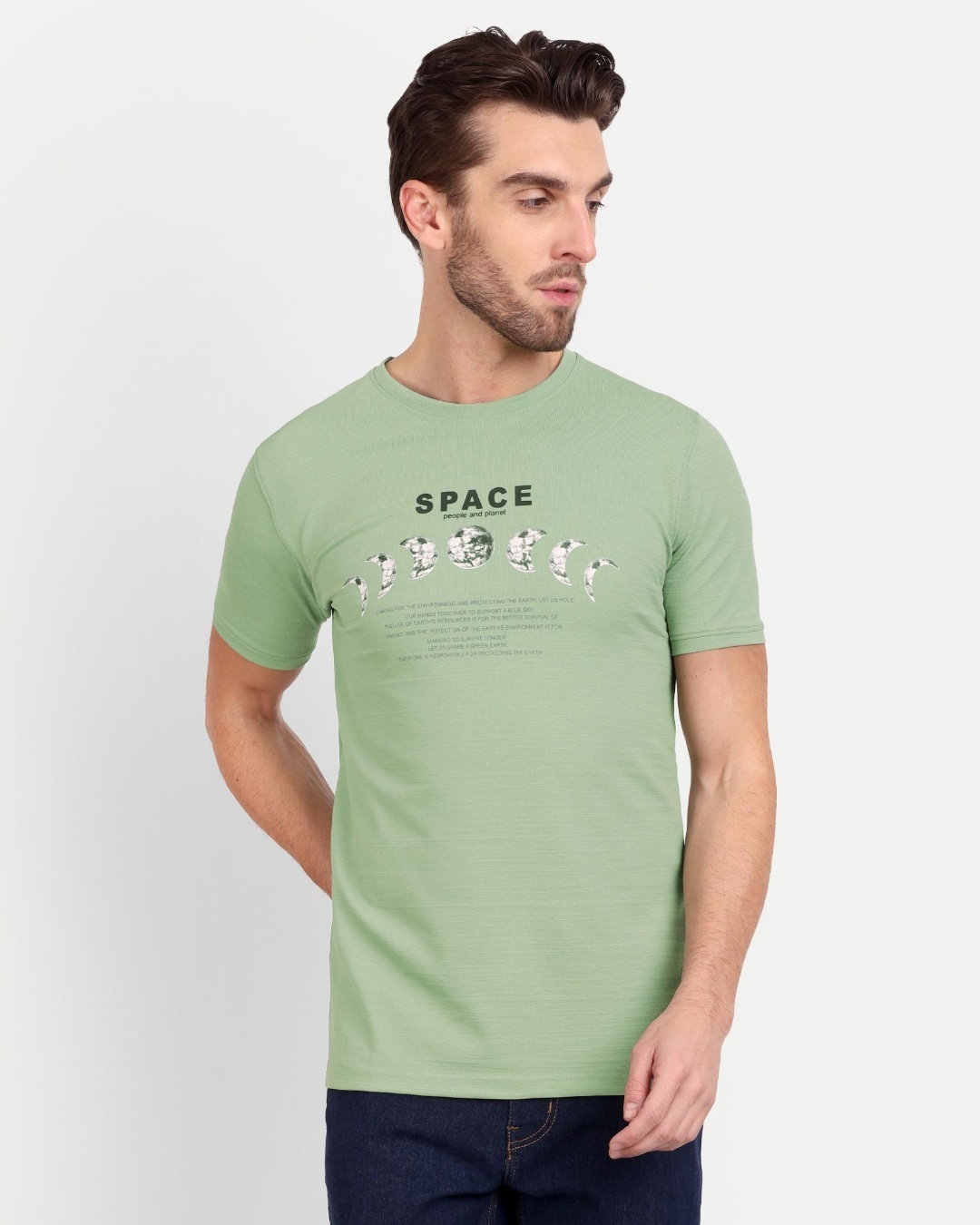 Buy Men's Green Graphic Printed T-shirt Online at Bewakoof