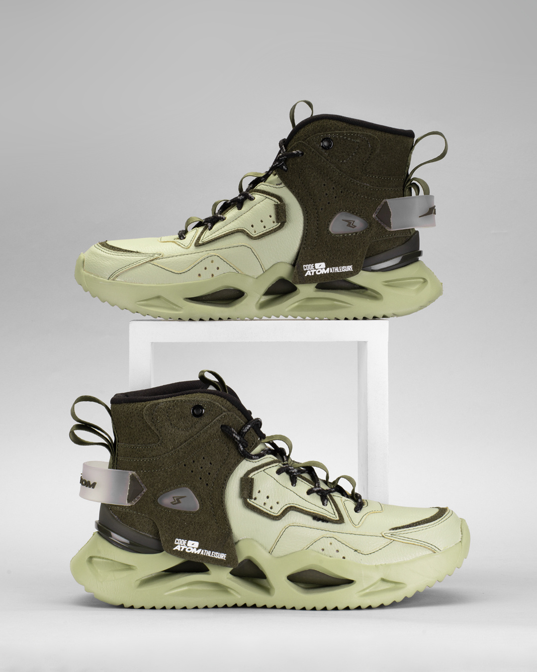 Buy Men's Pista Green Chroma Kick Color Block High-Top Sneakers Online ...