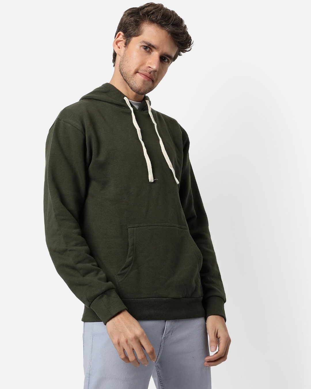 Buy Men's Green Hooded Sweatshirt Online at Bewakoof