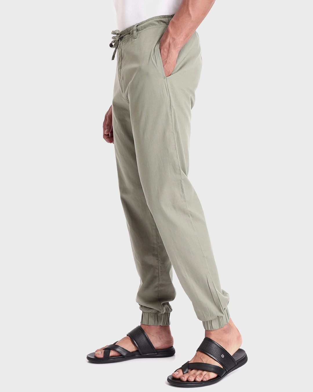 Shop Men's Green Joggers-Back