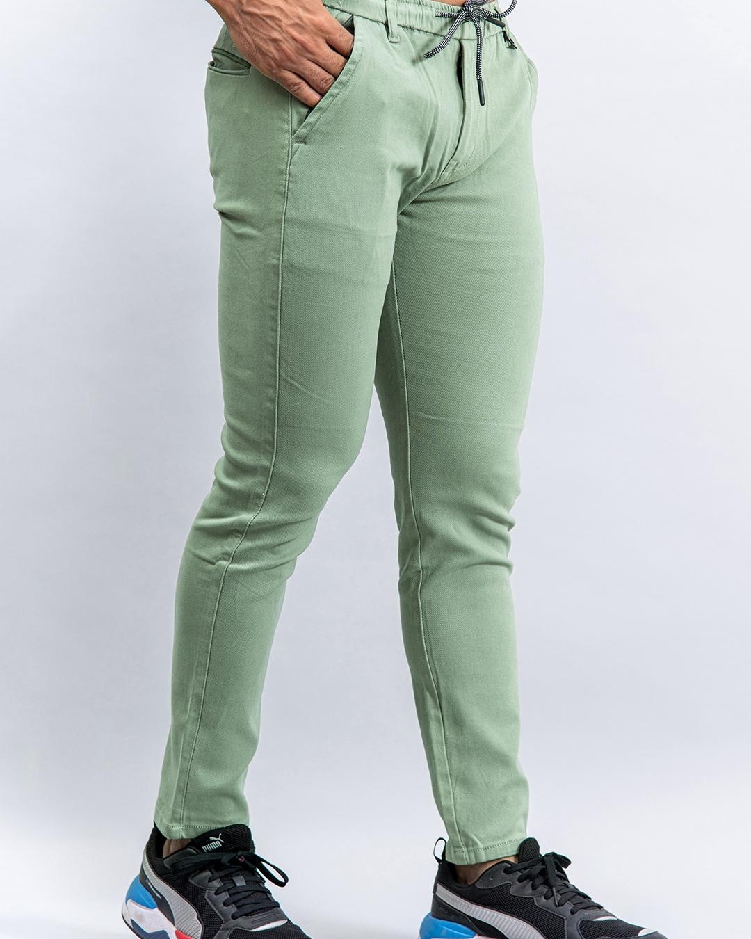 Shop Men's Green Joggers-Back