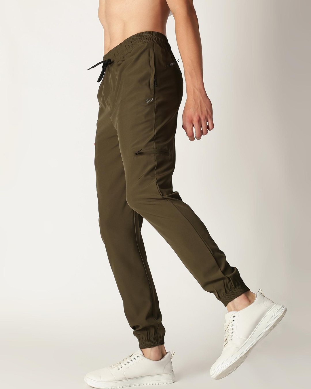 Shop Men's Green Joggers-Back