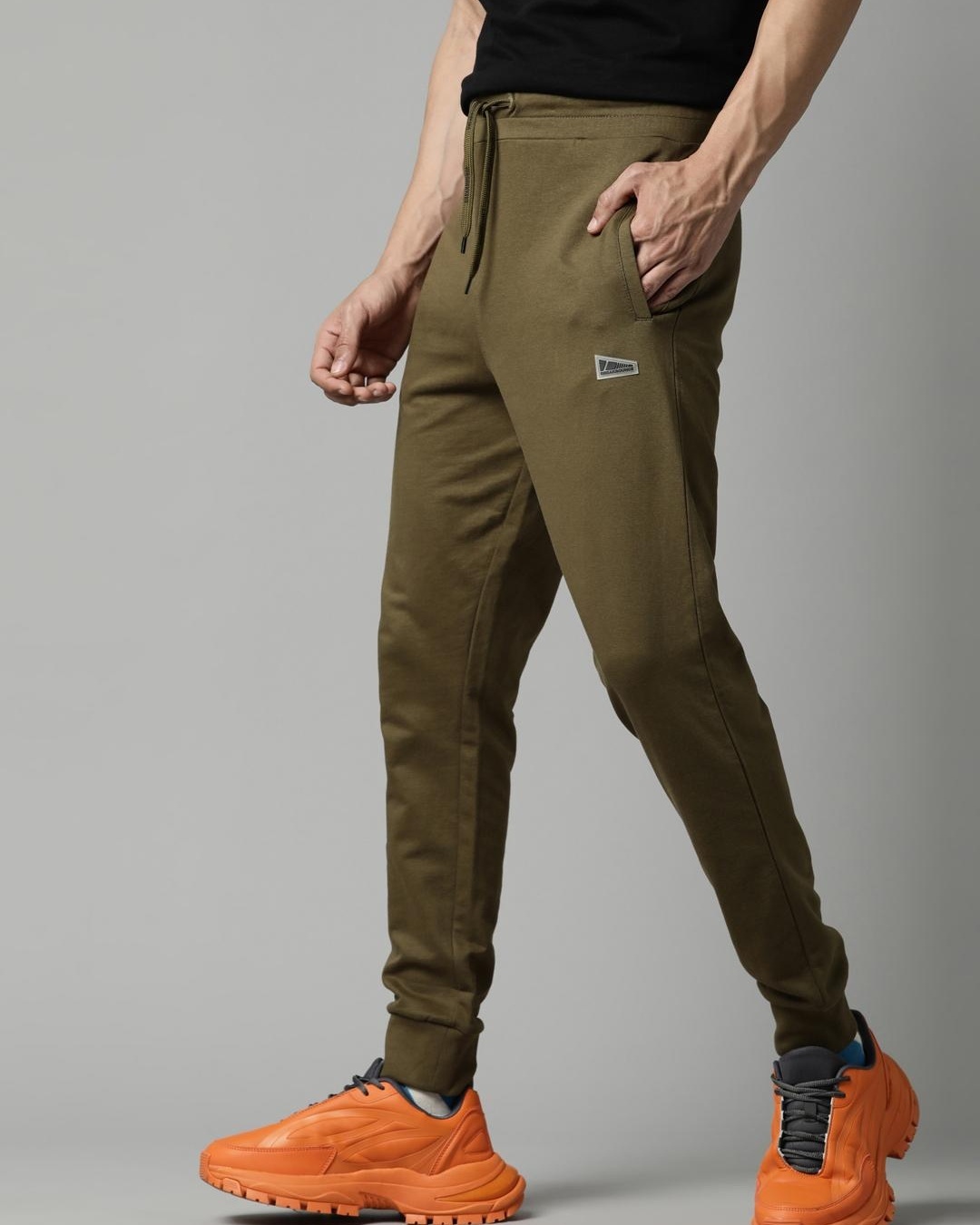 Shop Men's Green Joggers-Back