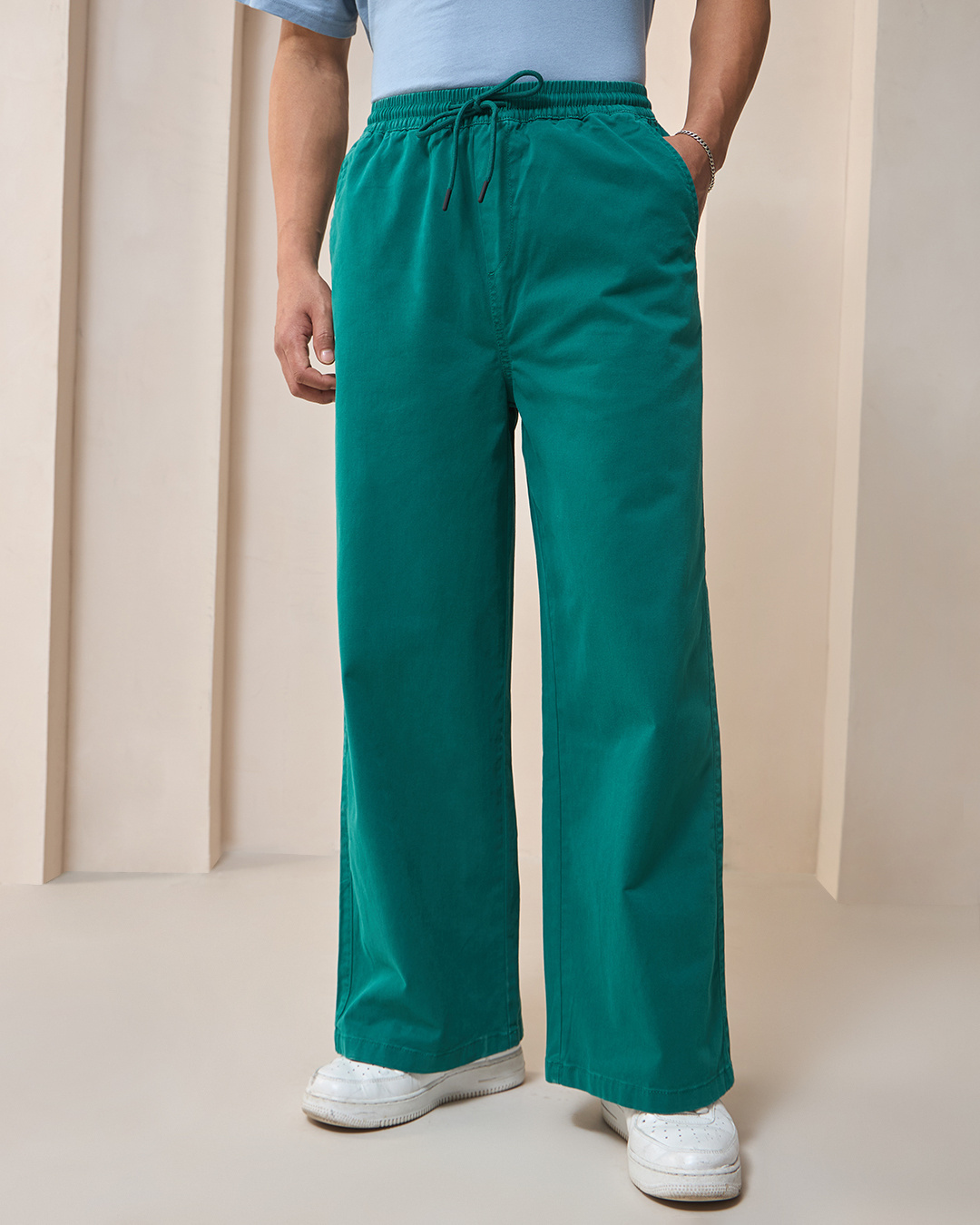 Shop Men's Green Casual Pants-Back
