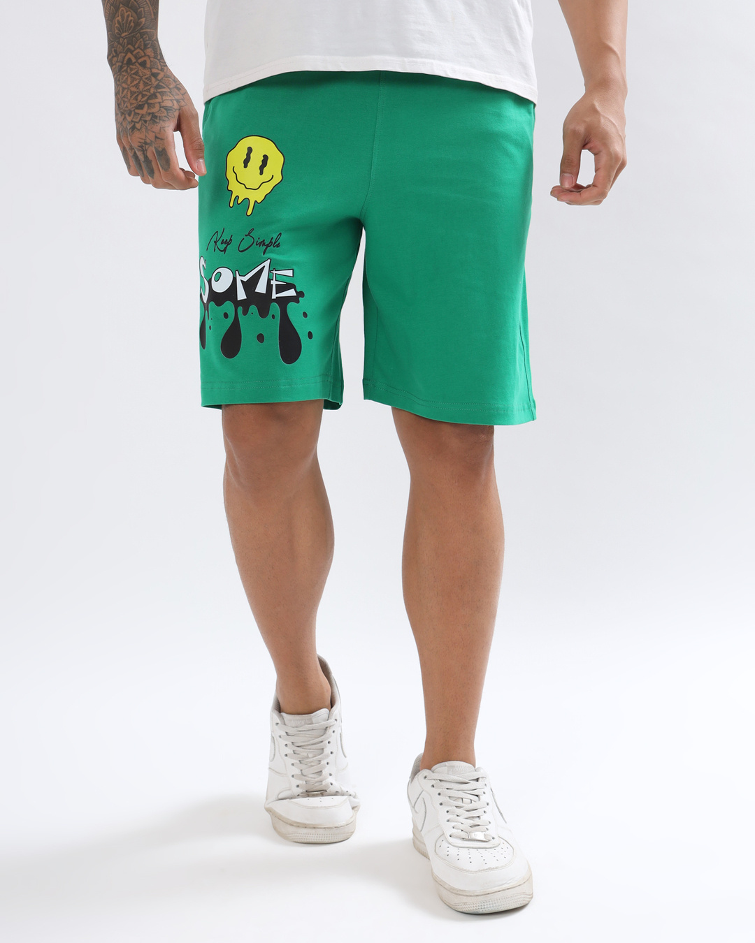 Green Regular Fit Men's Shorts by Being Human Clothing main image 1