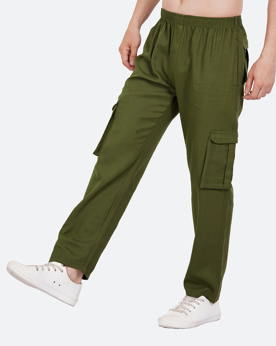 Buy Men's Green Loose Comfort Fit Cargo Track Pants Online at Bewakoof