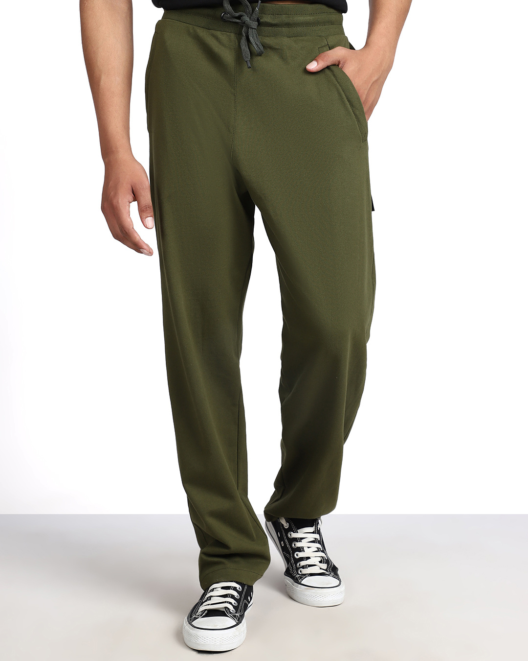 Green Regular Fit Track Pants For Men By Being Human Clothing