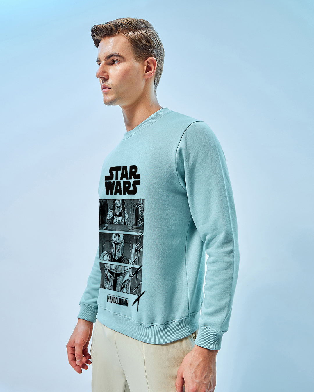 Shop Men's Green Mando Graphic Printed Sweatshirt-Back