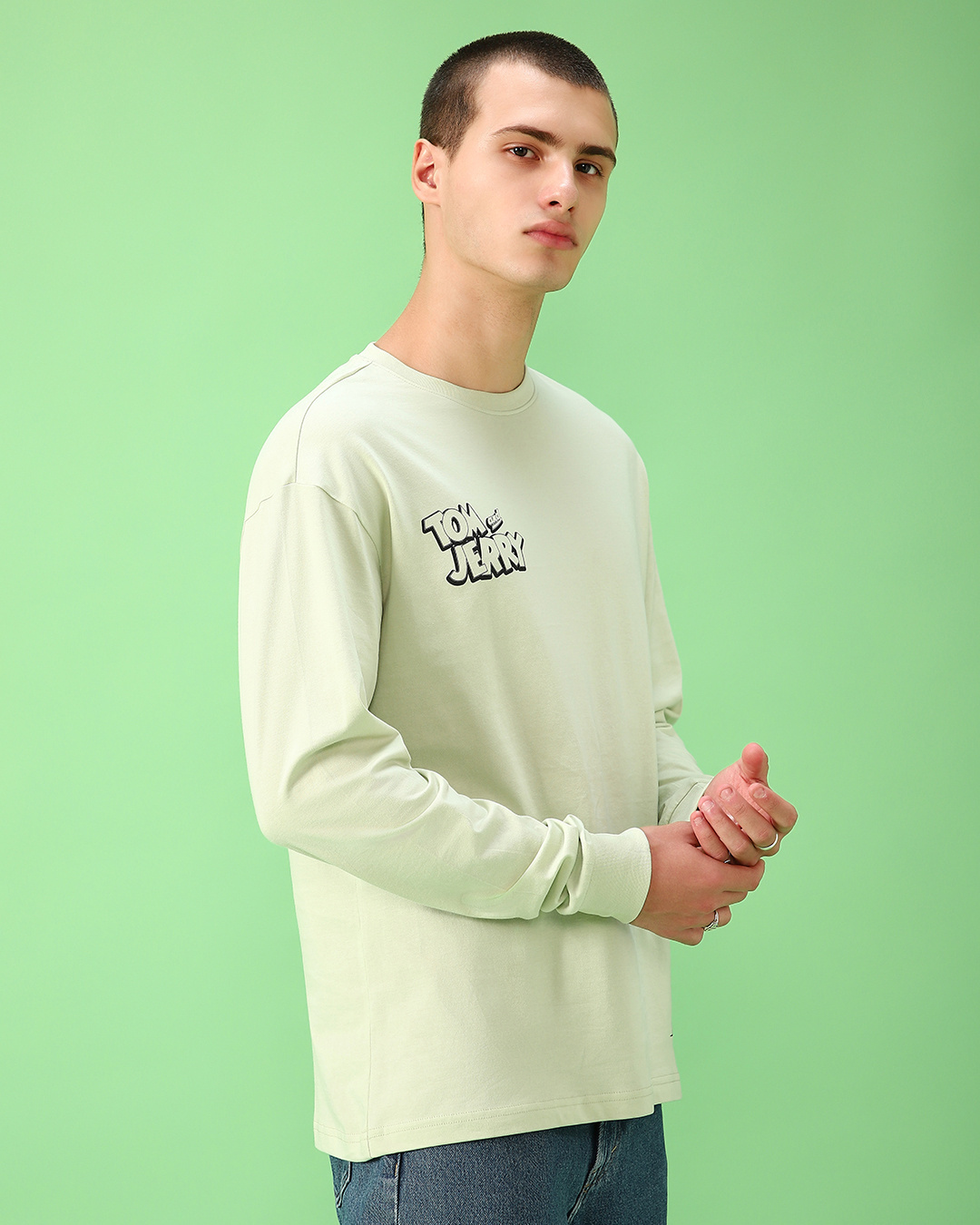 Shop Men's Green More Cheese Graphic Printed Oversized T-shirt-Back