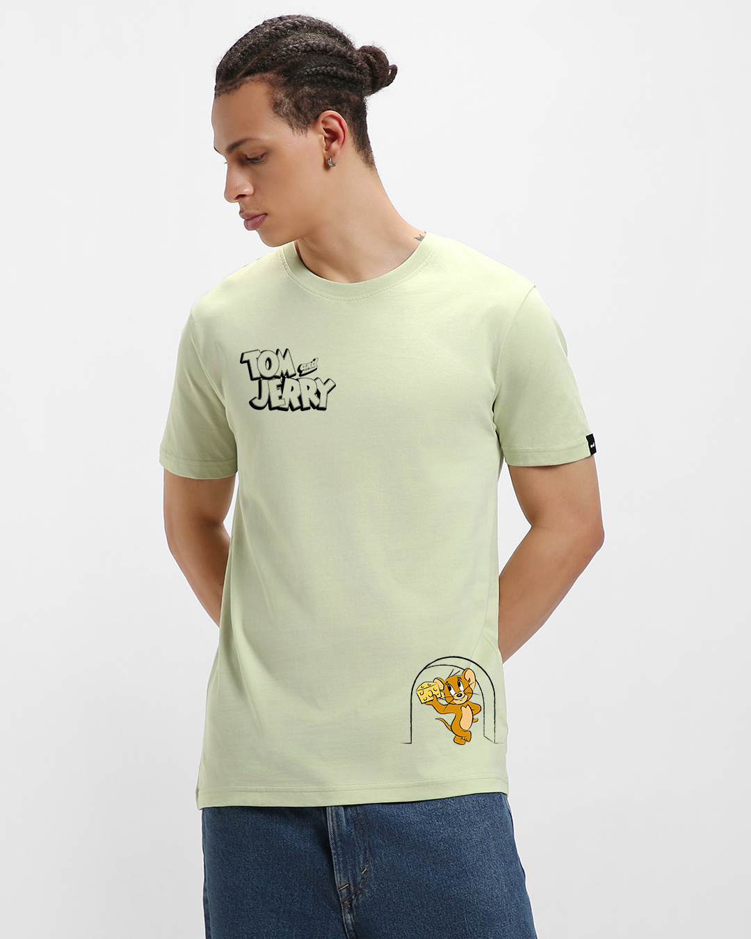 Shop Men's Green More Cheese Graphic Printed T-shirt-Back