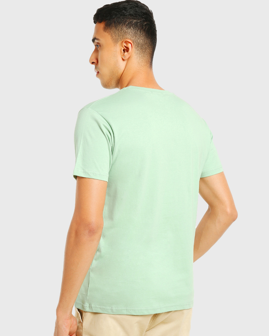 Shop Men's Green Never Mind Typography T-shirt-Back