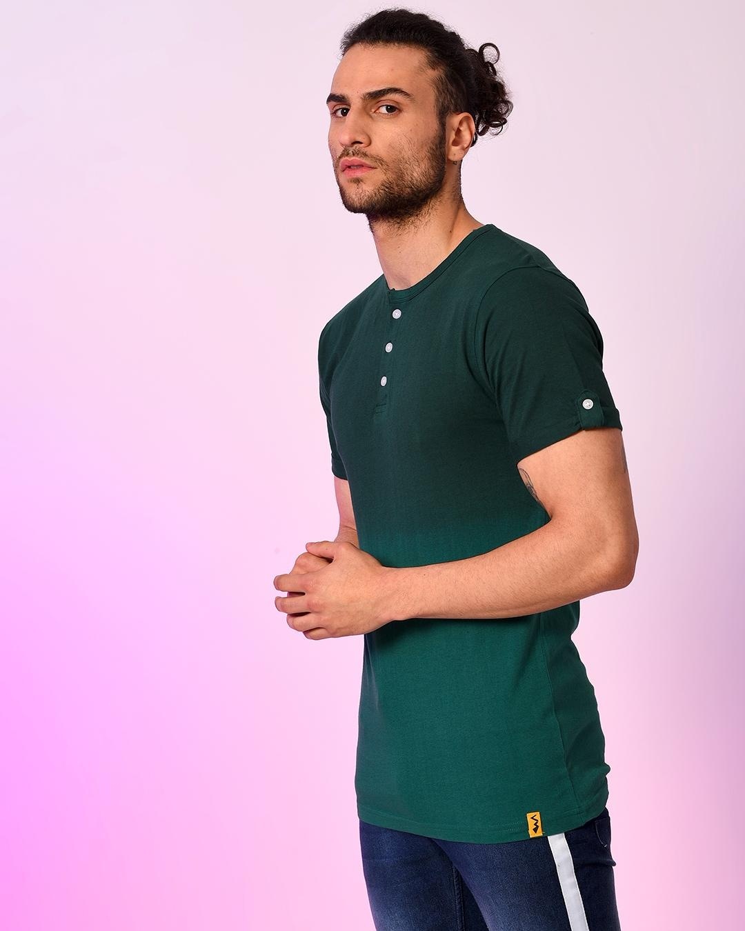 Shop Men's Green Ombre T-shirt-Back