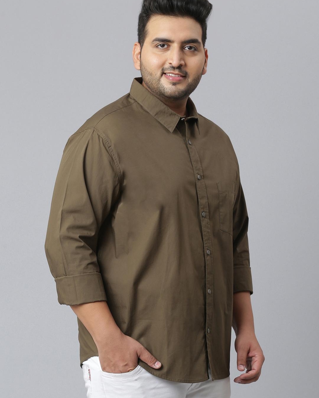 Shop Men's Green Plus Size Shirt-Back