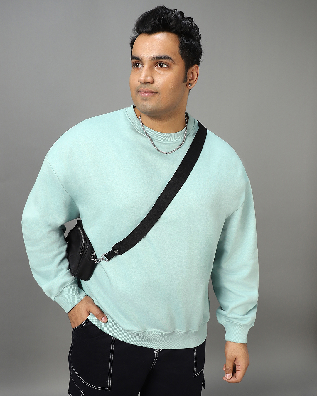 Buy Men's Green Oversized Plus Size Sweatshirt Online at Bewakoof