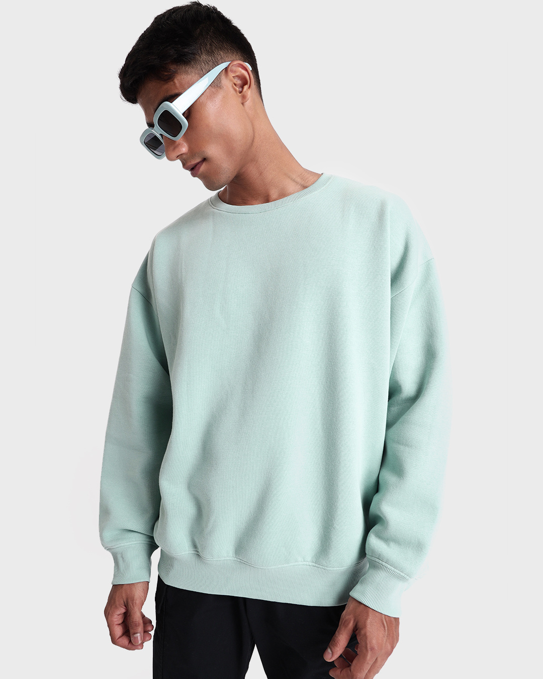 Buy Men's Green Oversized Plus Size Sweatshirt Online at Bewakoof