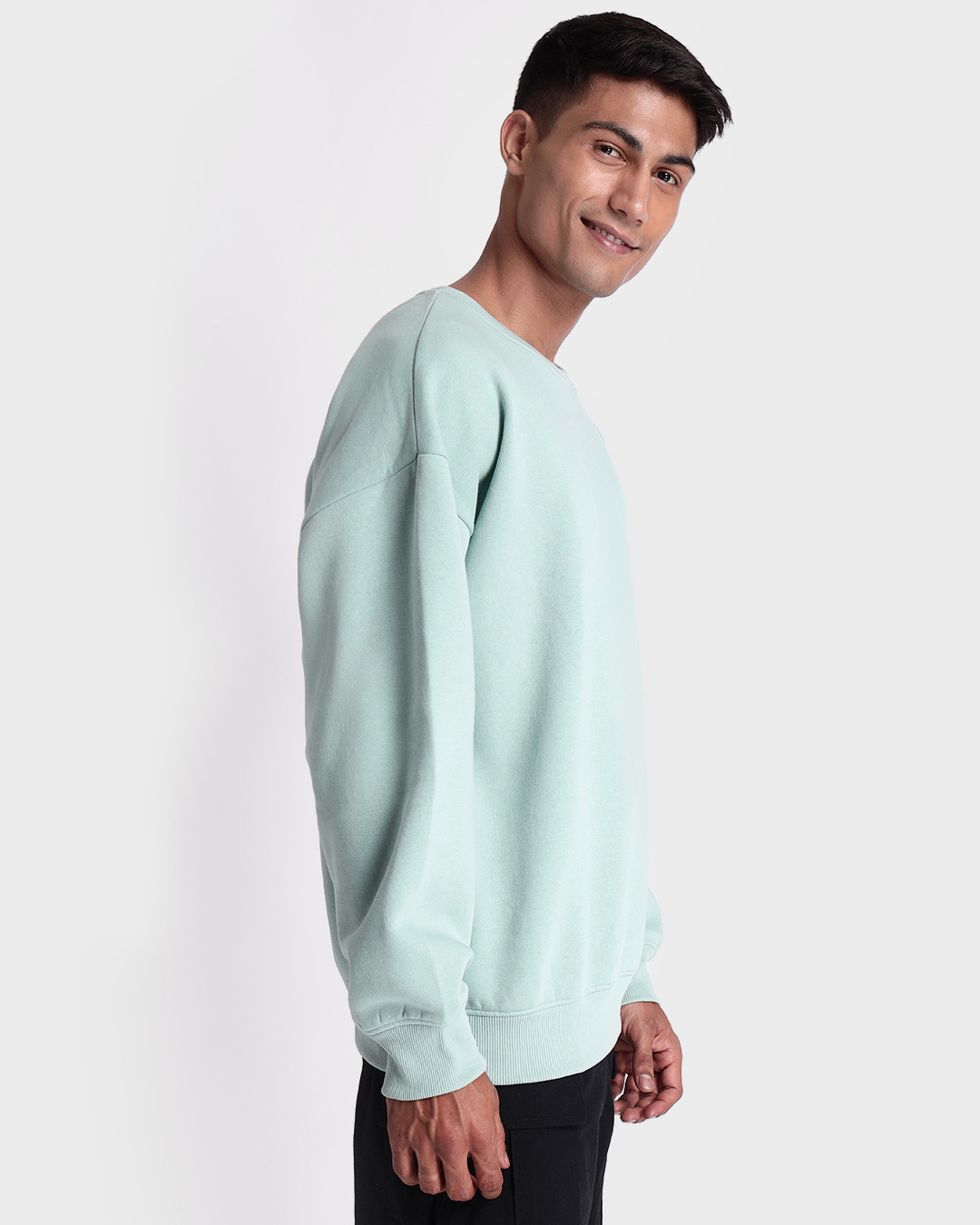Shop Men's Green Oversized Plus Size Sweatshirt-Back