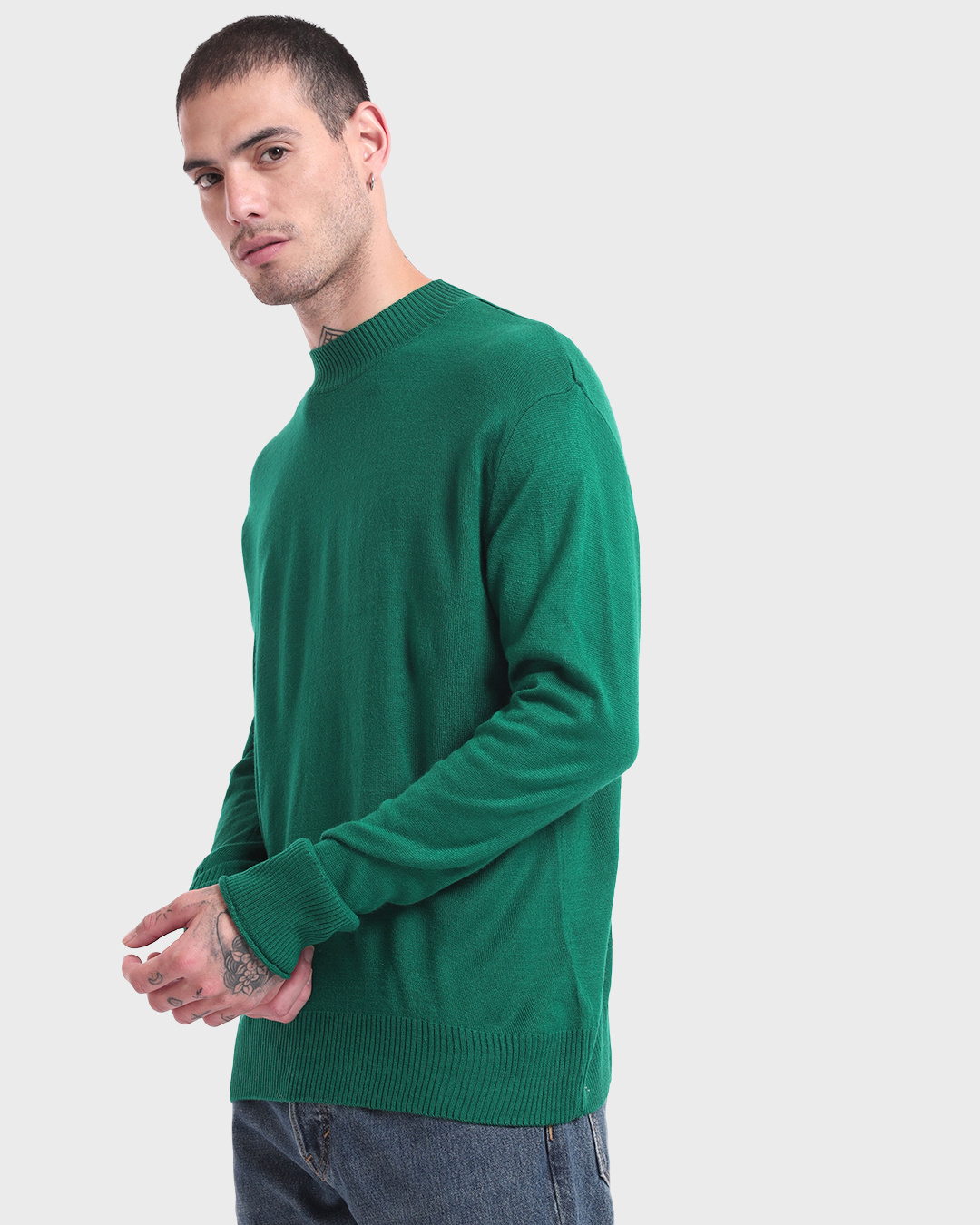 Shop Men's Green Oversized Sweater-Back