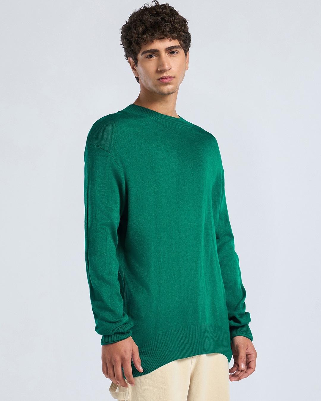 Shop Men's Green Oversized Sweater-Back