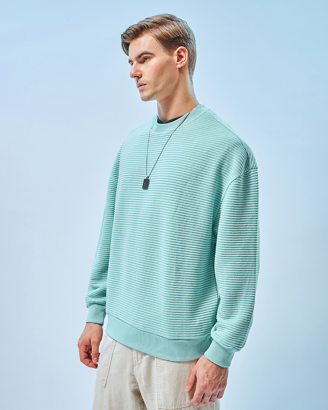 Shop Men's Green Oversized Sweatshirt-Back
