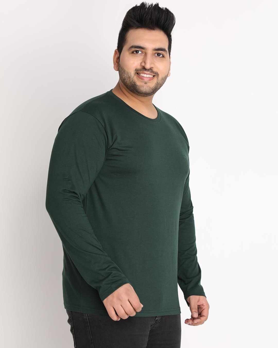 Shop Men's Green Plus Size T-shirt-Back