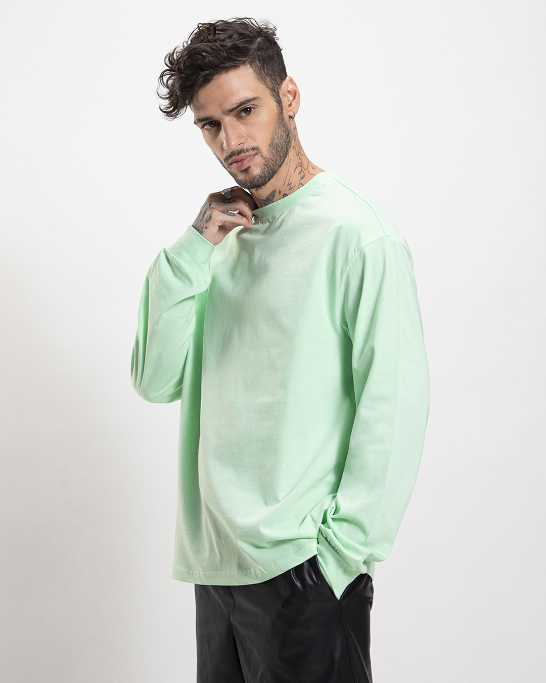 Shop Men's Green Oversized T-shirt-Back