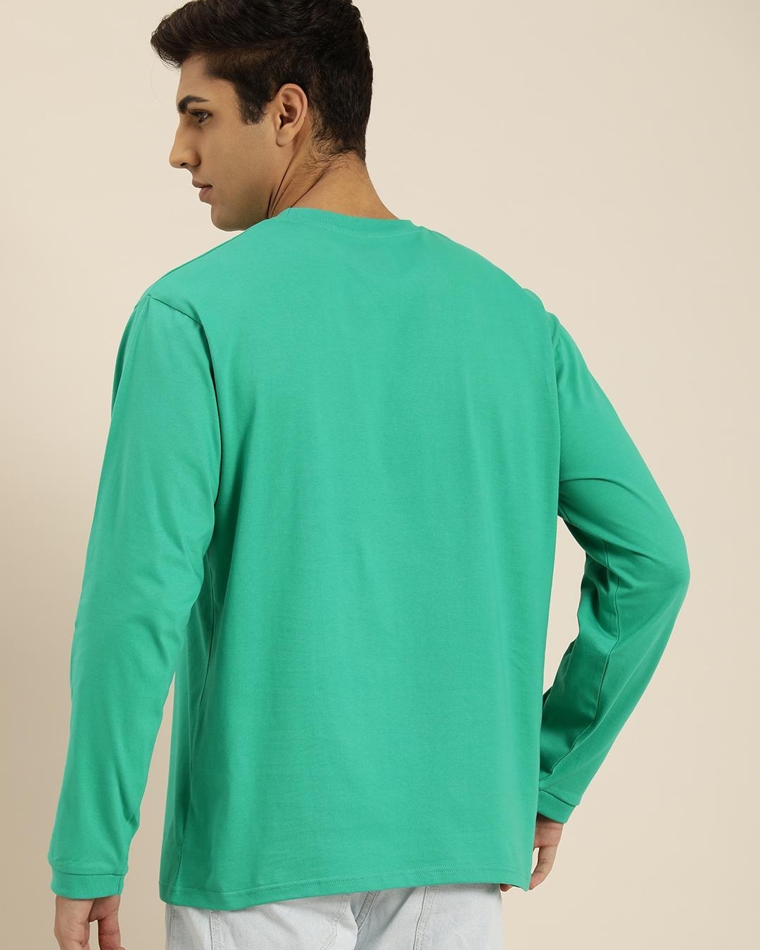 Shop Men's Green Oversized T-shirt-Back