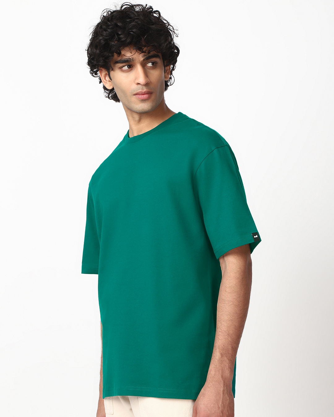 Shop Men's Green Oversized T-shirt-Back