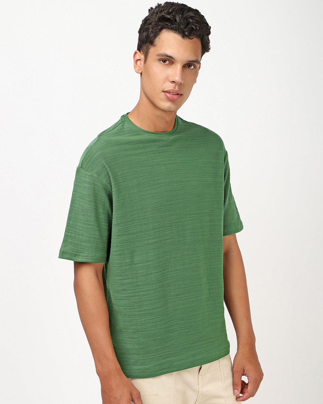 Shop Men's Green Oversized T-shirt-Back