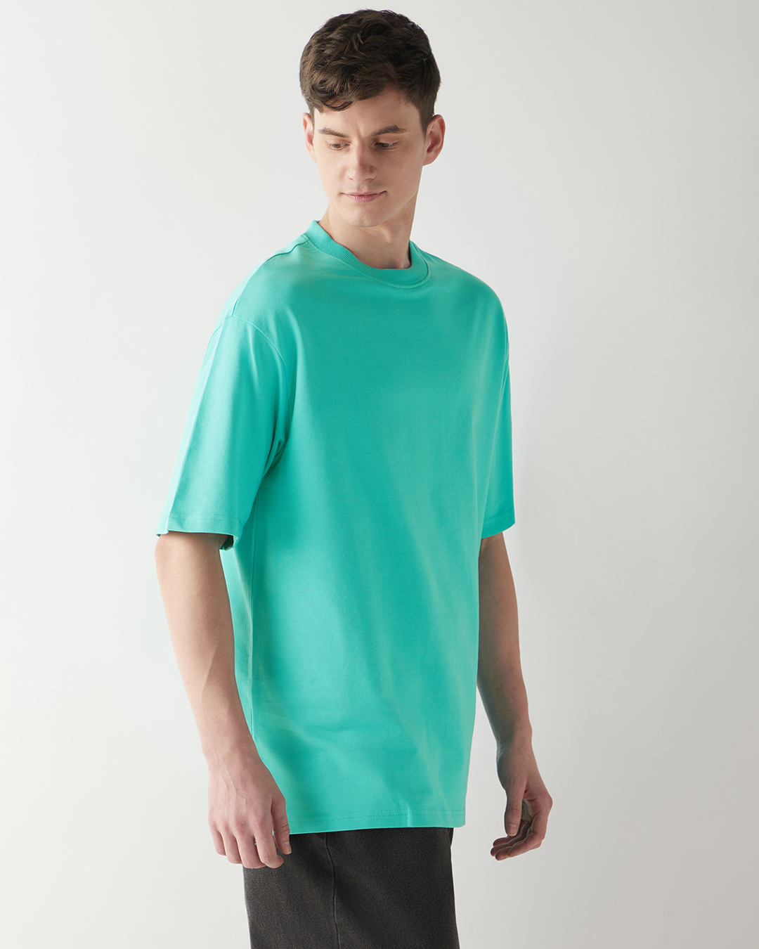 Shop Men's Green Oversized T-shirt-Back