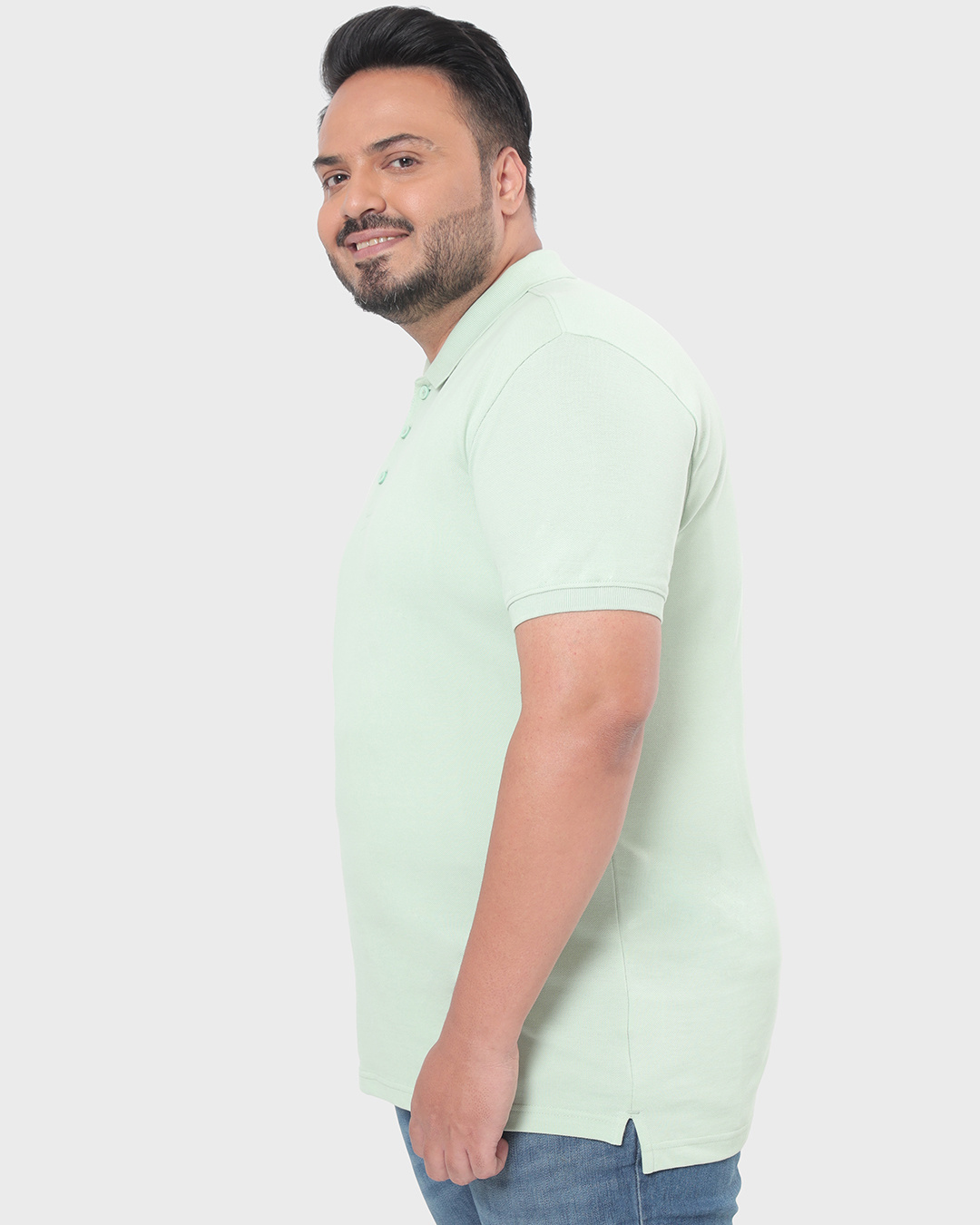 Shop Men's Green Plus Size Classic Pique Polo T-shirt-Back