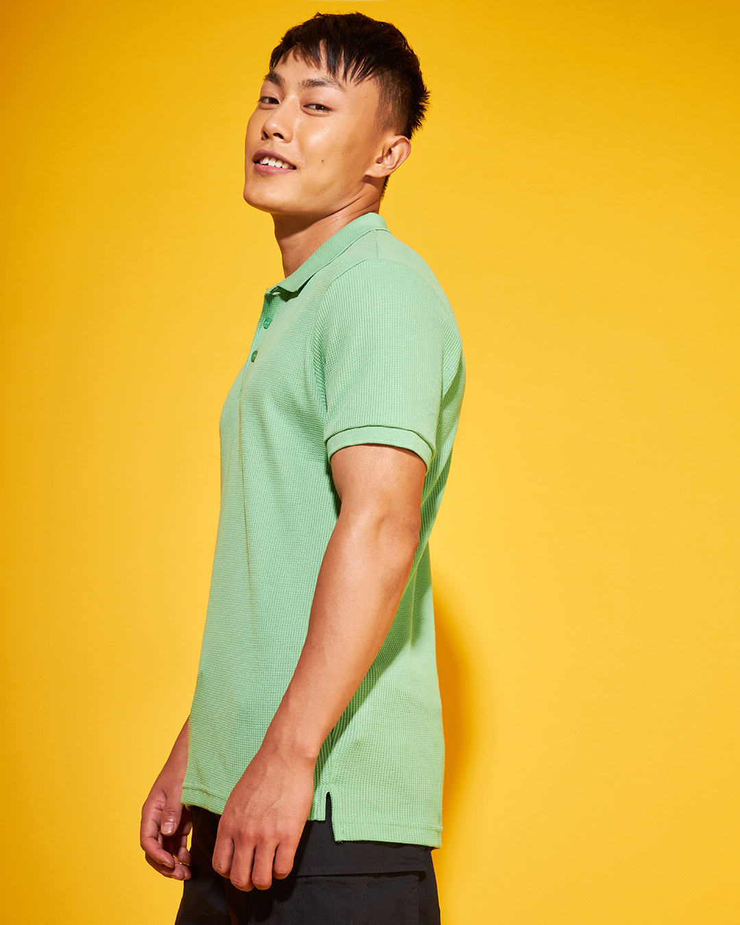 Shop Men's Green Polo T-shirt-Back