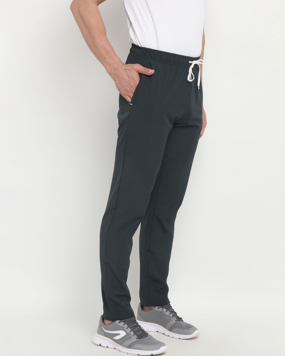 Shop Men's Green Polyester Track Pants-Back