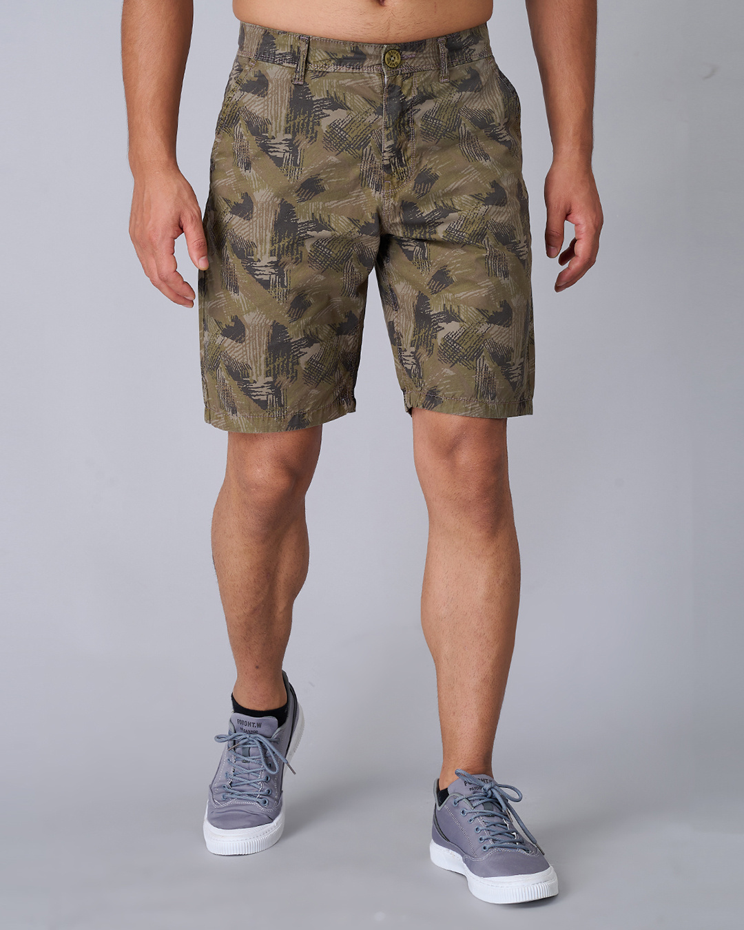 Green Regular Fit Shorts For Men By Being Human Clothing main image 0