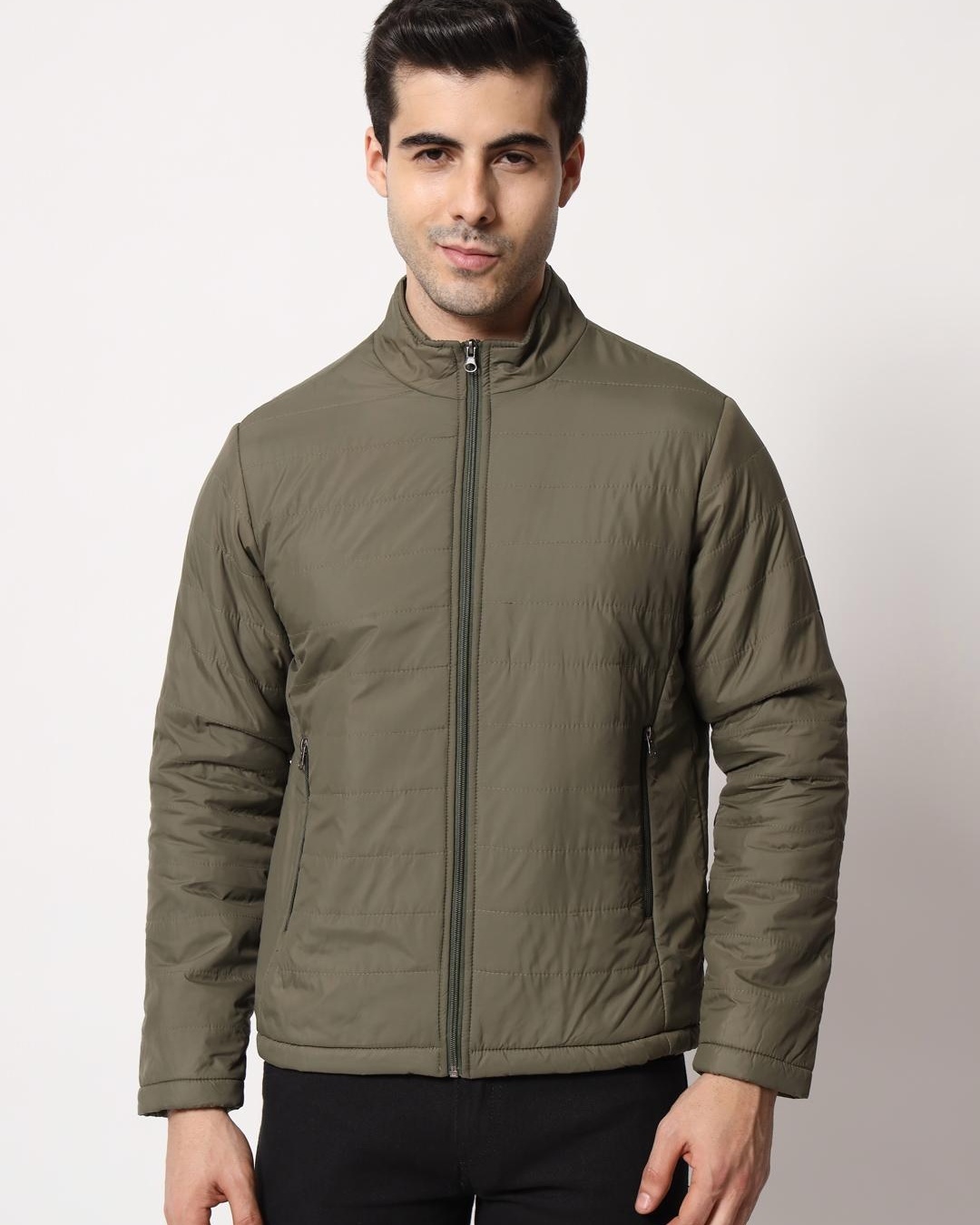 Buy Men's Green Puffer Jacket Online at Bewakoof