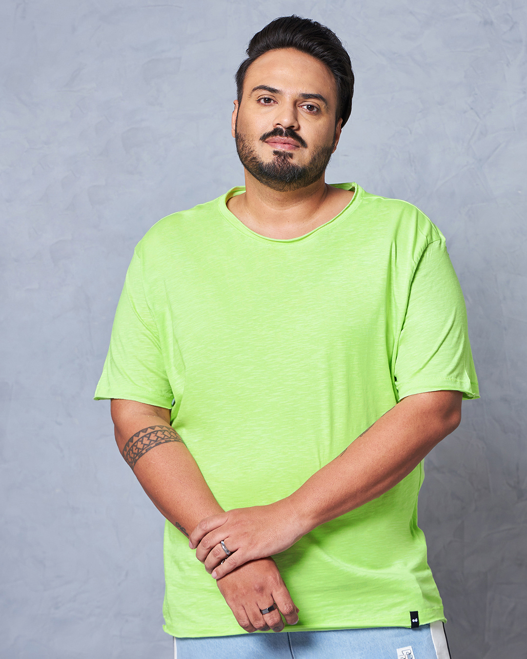 Shop Men's Green Plus Size T-shirt-Back