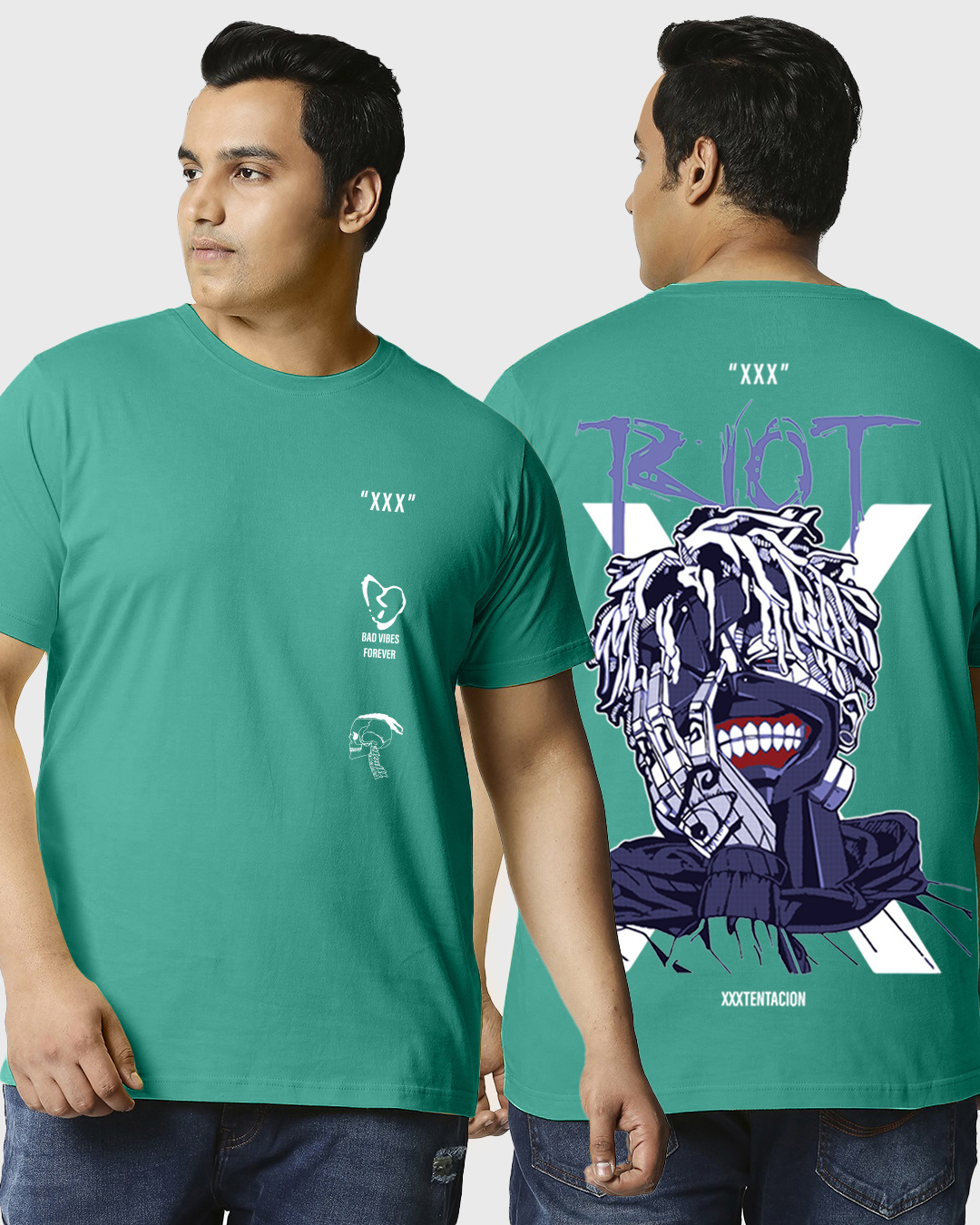 Buy Men's Green Riot XXX Tentacion Graphic Printed Plus Size T-shirt ...