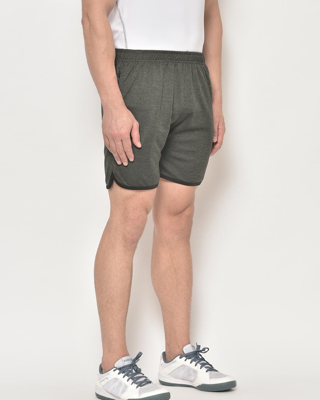Shop Men's Green Self Designed Shorts-Back