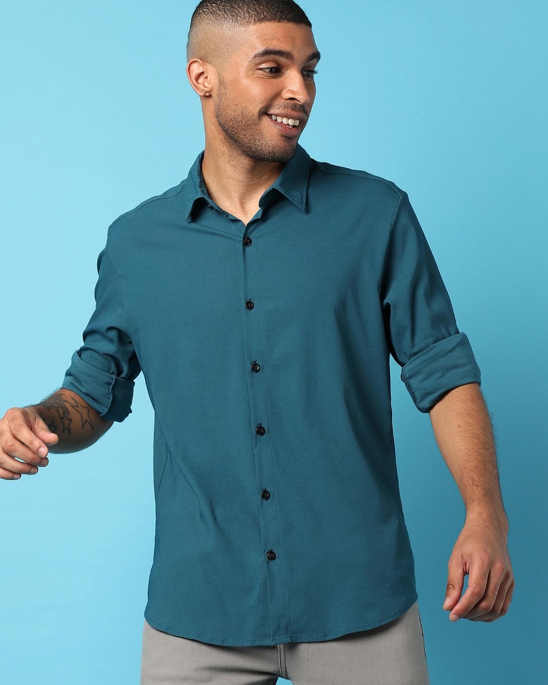 Buy Men's Green Shirt Online at Bewakoof