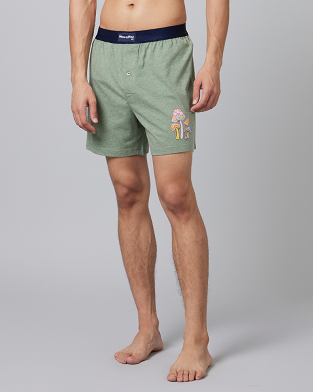Shop Men's Green Shrooms Printed Relaxed Fit Boxers-Back