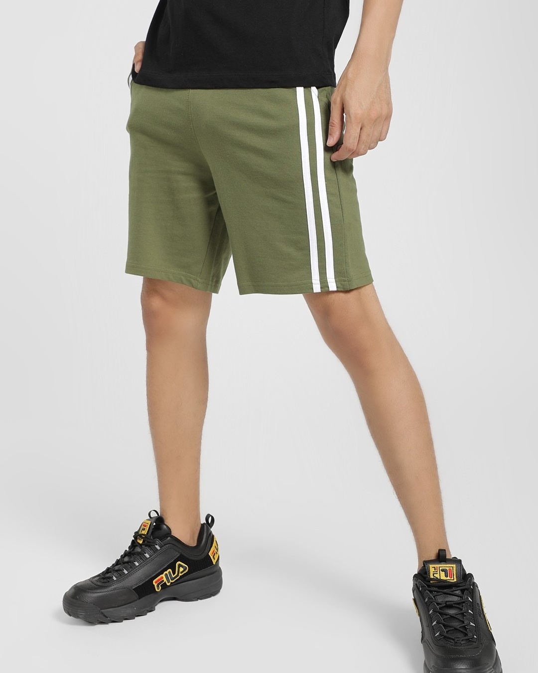 Buy Men's Green Side Striped Shorts Online at Bewakoof