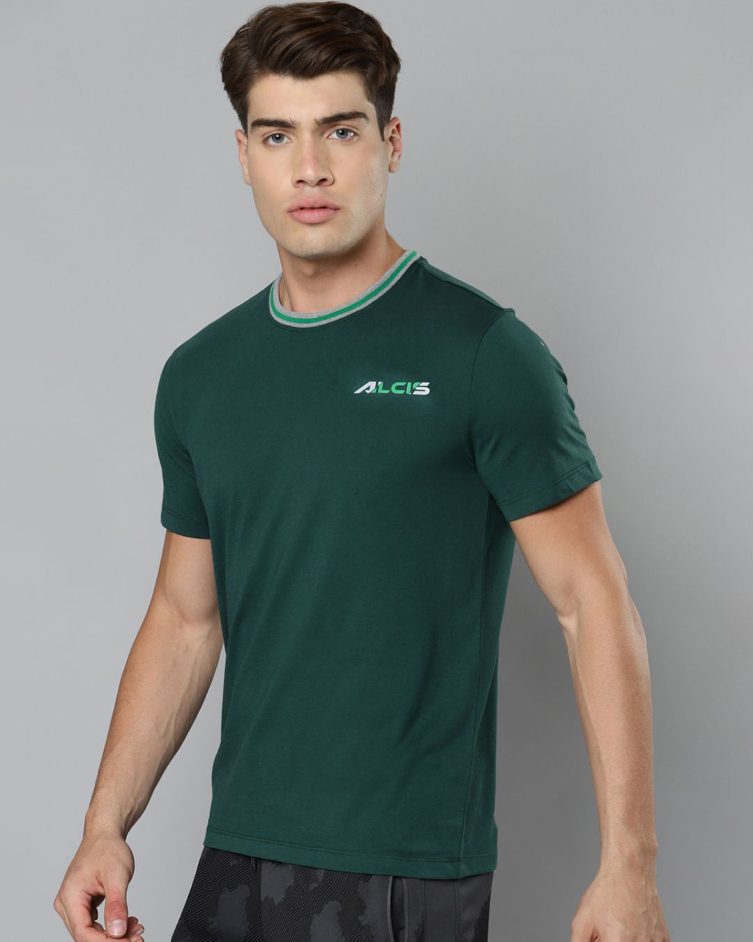 Shop Men's Green Slim Fiit Cotton T-shirt-Back