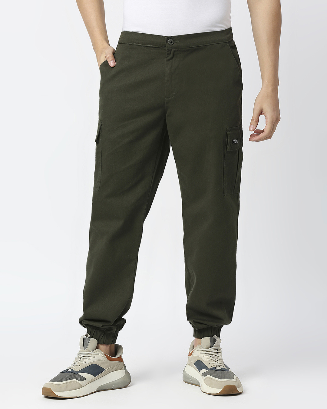 Buy Men's Green Slim Fit Cargo Joggers Online at Bewakoof